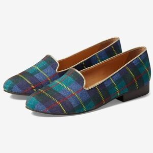 Jack Rogers Ginny Loafer Shoes Plaid 9.5 Green Blue Red